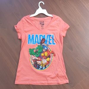 Marvel V-Neck Short Sleeve T-Shirt